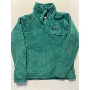 PATAGONIA Women's Turquoise Green Re-Tool Snap-T Fleece Pullover Medium Polartec